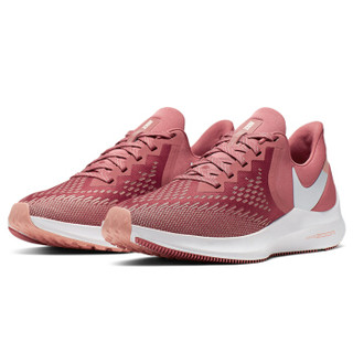 耐克NIKE 女子 跑步鞋 气垫 AIR ZOOM WINFLO 6 运动鞋 AQ8228-800浅红杉红色37.5码