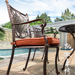 紫叶（ziye） 户外桌椅 户外家具现代简约 铸铝桌椅三件套 庭院休闲桌椅组合