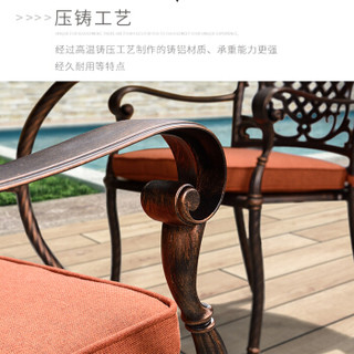 紫叶（ziye） 户外桌椅 户外家具现代简约 铸铝桌椅三件套 庭院休闲桌椅组合