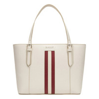 BALLY 巴利 女士白色牛皮红白条纹托特包 SUPRA SM/63 6226985