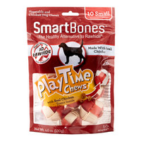 SmartBones 狗狗磨牙棒狗咬胶消化性狗零食成犬幼犬洁齿骨洁齿棒 迷你双色编织球（鸡肉味）-10支装