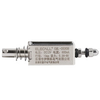 伊莱科（ELECALL）EML-0530B 直流框架推拉式电磁铁紫铜电磁线圈 DC12V行程10mm吸力5N