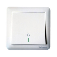 施耐德 开关面板 畅意+白A3G  开关门铃 带荧光 单联门铃开关 自复位门铃 自复位开关门禁出门按钮