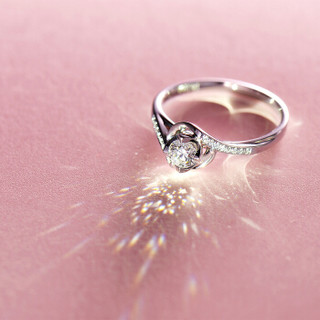 钻石小鸟 Zbird 18K金钻石戒指 13分求婚结婚女款 丝缠RDL43 10号