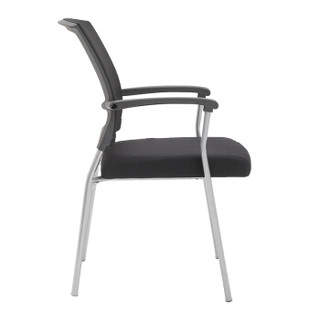 中伟（ZHONGWEI）简约办公椅家用电脑椅麻将椅职员椅四脚加厚钢架网布椅子-黑色