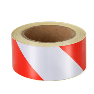 【百舸红白宽5cm*45米】百舸反光警示胶带安全反光贴膜双色斑马线胶带