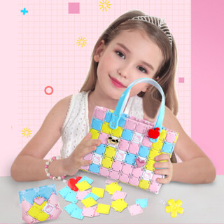 凯蒂猫(Hello Kitty) 女孩玩具儿童包包手工DIY手工制作拼接包时尚包手袋钱包二合一 礼物 KT-8526