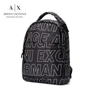 ARMANI EXCHANGE 阿玛尼奢侈品男士时尚字母印花双肩包  952112-8A205 BLACK-00020 U