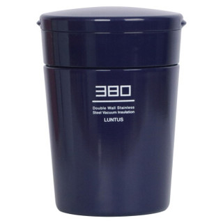 阿司倍鹭（ASVEL）日本不锈钢真空焖烧杯保温杯 焖烧壶焖烧罐保温饭盒 藏蓝色380ML