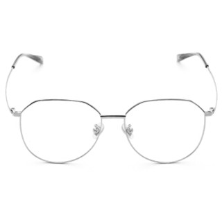 LOHO 眼镜框女超轻不规则眼镜架韩版潮金属近视眼镜男 LHF006 银色（单镜架）