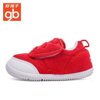 好孩子（gb）学步鞋0-2岁男女宝宝软底防滑步前鞋 18FWLT002 大红色 21码/鞋内长130
