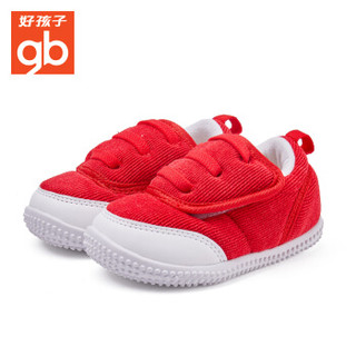 好孩子（gb）学步鞋0-2岁男女宝宝软底防滑步前鞋 18FWLT002 大红色 21码/鞋内长130