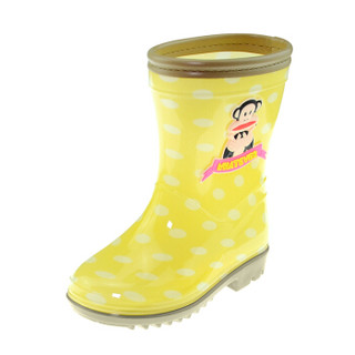 PaulFrank 大嘴猴 儿童雨鞋 男童女童雨靴套鞋防滑水鞋 PF1014K 黄色波点 25