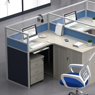 中伟屏风办公桌职员桌员工桌员工位工作位电脑桌卡座7型2人位含椅子