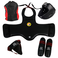 竞派散打护具全套儿童成人训练比赛加厚格斗搏击护胸拳击套装一次成型 M