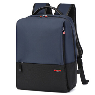 MINGTEK 电脑包15.6英寸笔记本包都市双肩包男书包双肩商务背包防水旅行包 MT170122蓝色