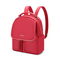 稻草人（MEXICAN）双肩包女韩版时尚帆布轻盈大容量旅行背包书包  红色