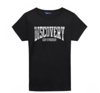 Discovery 探索频道 透气柔软logo印花 男式短袖T恤 L 黑色