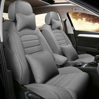 紫风铃 奥迪Q3专用汽车坐垫仿亚麻布艺全包围专车订制原车纹路汽车座垫四季通用座套 现货 G32黑灰-豪华版