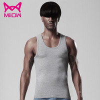 猫人 背心男弹力修身无袖t恤夏季纯棉打底汗衫SQF205001 麻灰色 L(170/95)