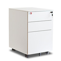 钱柜 办公储物矮柜移动抽屉柜文件柜a4档案柜 白色平面款