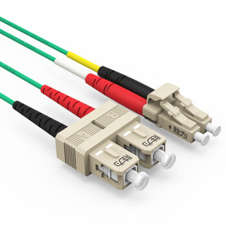 胜为（shengwei）电信级万兆铠装光纤跳线 LC-SC网线多模双芯10米 OM3室内抗拉尾纤缆 FOCK-2100