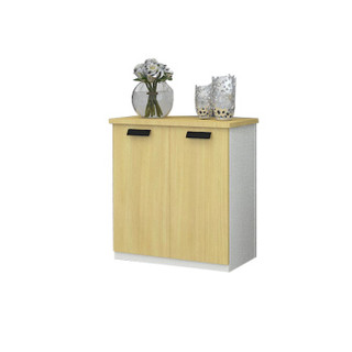 麦森（maisen）办公柜 木质资料收纳茶水矮柜现代简约办公家具 枫木+白色 MS-CSG-141