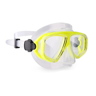WATERTIME 蛙咚 潜水镜 浮潜面具 成人装备护鼻蛙镜 黄色