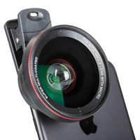 C&C手机镜头广角微距二合一套装苹果通用拍照单反外置摄像头高清0.6红圈