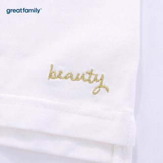 歌瑞家（greatfamily）A类童装女孩上衣秋新款女童长袖T恤 白色110cm