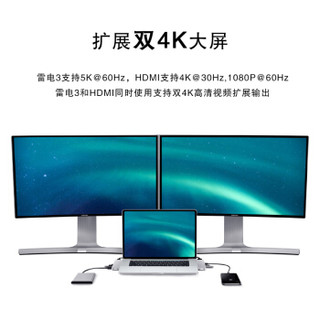 HyperDrive苹果电脑转换器MacBook Pro Air扩展坞雷电3笔记本配件type c 转接头usb-c hub拓展坞hdmi投影仪