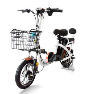 索罗门(SOLOMO)电动自行车48V锂电车3C新国标电动车男女城市便携迷你电瓶车滑板车 白橙助力续航120公里