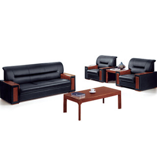金海马/kinhom 现代简约 办公沙发 黑色西皮沙发 休闲沙发 单人位 7690-HZ-15