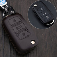 车达品大众钥匙包真皮钥匙套朗逸速途瑞腾朗行宝来捷达桑塔纳polo途观l途昂凌渡迈腾帕萨特汽车钥匙扣棕