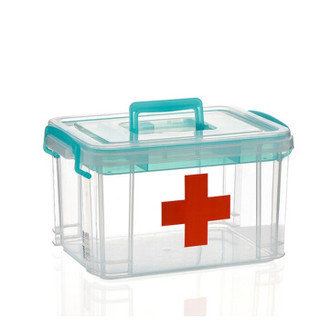 禧天龙Citylong 多功能家用塑料药箱 密封急救箱家庭医药盒子 冰蓝8升