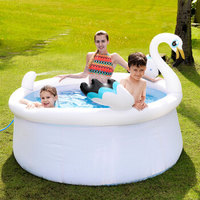 吉龙 儿童游泳池 免充气三层夹网家庭用超大游泳池 鲸鱼喷水款175*62cm