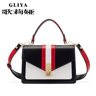 GLIYA/歌莉娅斜挎包包女ck百搭韩版潮时尚单肩包简约手提小方包G1801627黑色
