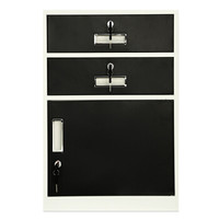 NG矮柜档案资料办公家用文件柜带锁储物工具桌下活动抽屉医用床头铁皮柜白框黑门02