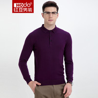 红豆 Hodo 男装 羊毛衫男时尚简约纯色修身男士翻领羊毛衫 P1 180/96A