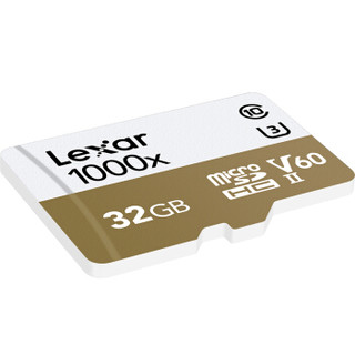 雷克沙（Lexar）32GB 读150MB/s 写75MB/s TF卡 Micro SDHC UHS-II U3 V60 高速存储卡（1000x MLC颗粒）