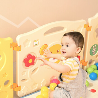 澳乐宝宝安全爬行学步围栏 室内家用婴儿护栏游戏围栏栅栏小孩 星星围栏巧克力系列12+2 AL-E40855432
