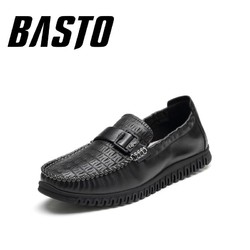 BASTO 百思图 BIM44CM9 男士压纹皮鞋