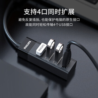 飞利浦（PHILIPS）USB分线器2.0 高速一拖四多接口 笔记本电脑台式机键盘鼠标 HUB集线器  SWR1526C/93