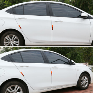 3M钻石级汽车开门保护贴 反光贴纸 安全警示划痕遮挡贴 荧光橙色 4片装