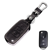 华饰 大众朗行钥匙包 适用于朗行专车专用钥匙环钥匙套钥匙扣钥匙链改装 商务黑