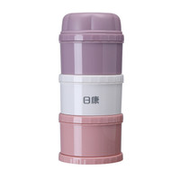 日康（rikang） 奶粉盒 便携 辅食盒零食盒 奶粉格奶粉分装盒三层（紫）RK-N6011