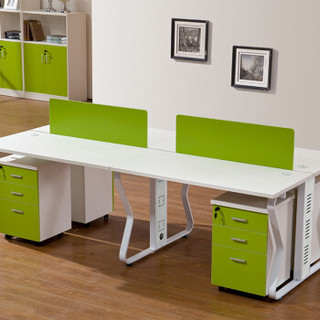 KANAIDENG 卡奈登 现代时尚办公家具组合职员电脑桌办公桌 员工位桌屏风隔断桌 双人对坐含柜  1.2*1.2*0.75米  定制