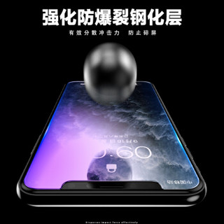 苹果iPhone11pro/xs/x钢化膜抗蓝光防指纹一体玻璃防爆防刮耐磨手机贴膜【送贴膜神器】