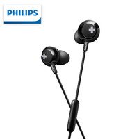 PLUS会员：PHILIPS 飞利浦 SHE4305BK 入耳式耳机 黑色