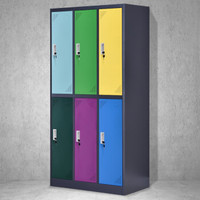 奈高NG更衣柜彩色宿舍员工储物柜鞋柜碗柜储存多门柜子六门彩色更衣0.8mm